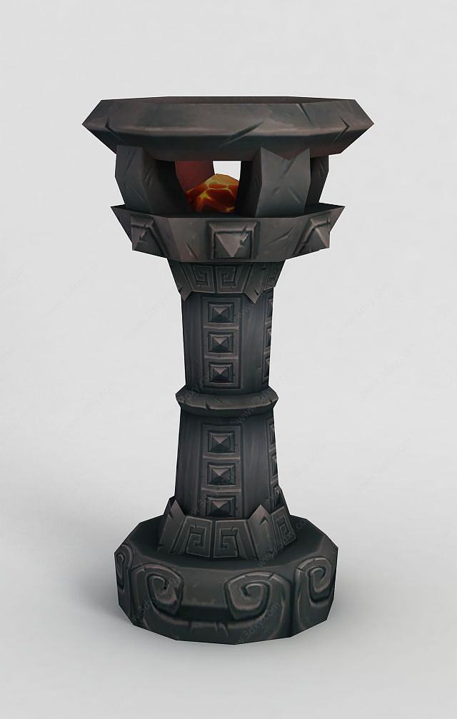 魔兽世界游戏灯柱3D模型