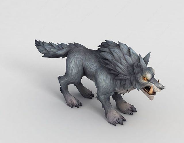 魔兽世界游戏狼坐骑3D模型