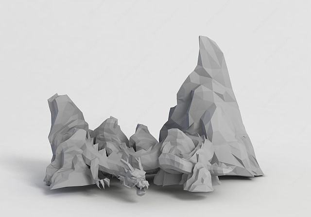 游戏龙造型假山3D模型