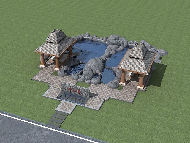温泉度假中心3D模型