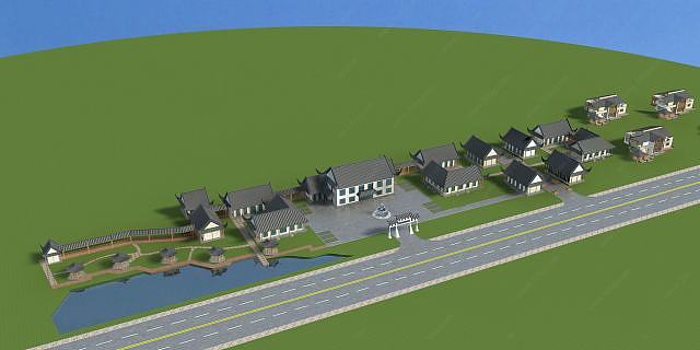古建庄园3D模型