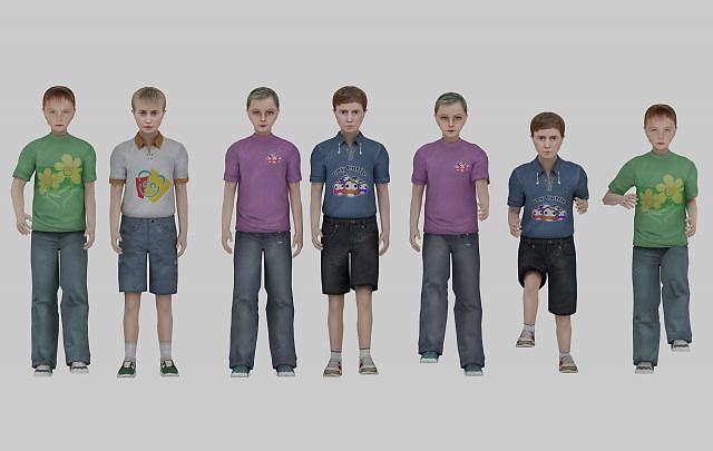 现代儿童人物模型3D模型