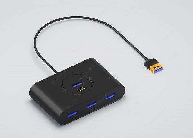 USB数据传输，电子产品3D模型
