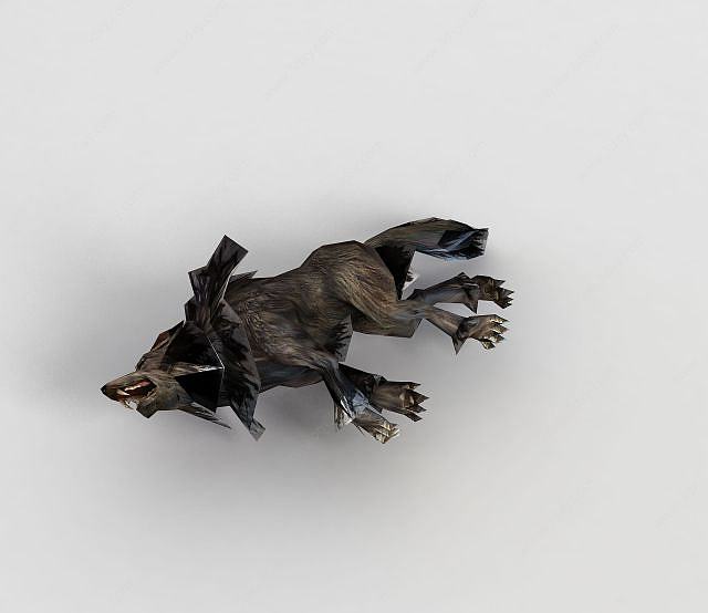 游戏角色狼尸体3D模型
