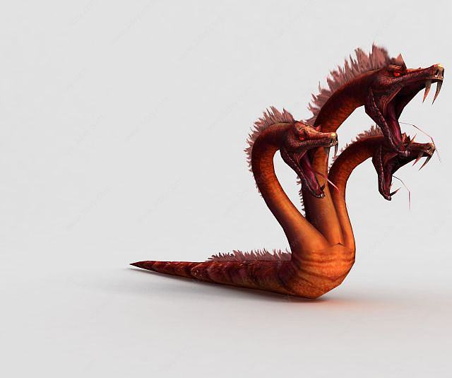 游戏角色三头狂蛇3D模型