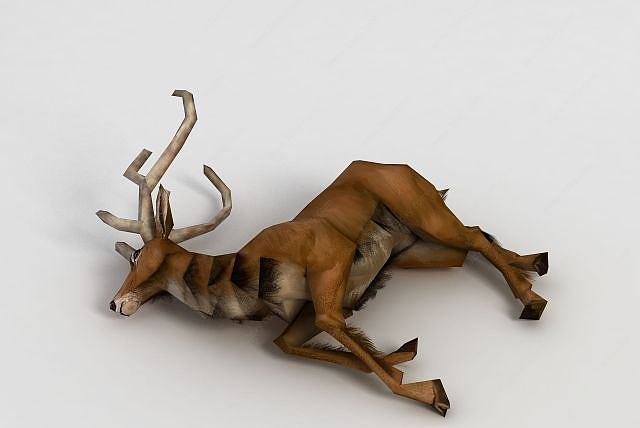 游戏角色鹿尸体3D模型