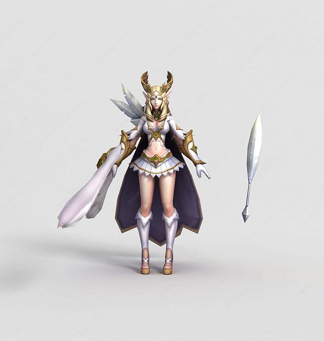 王者荣耀游戏女角色3D模型