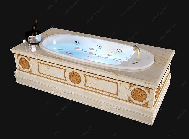 欧式简欧浴缸浴池3D模型