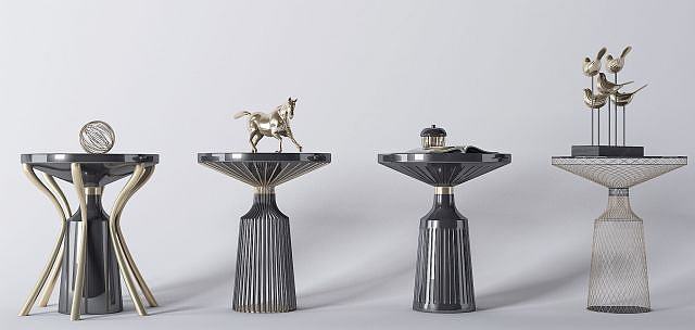 现代金属茶几装饰品3D模型