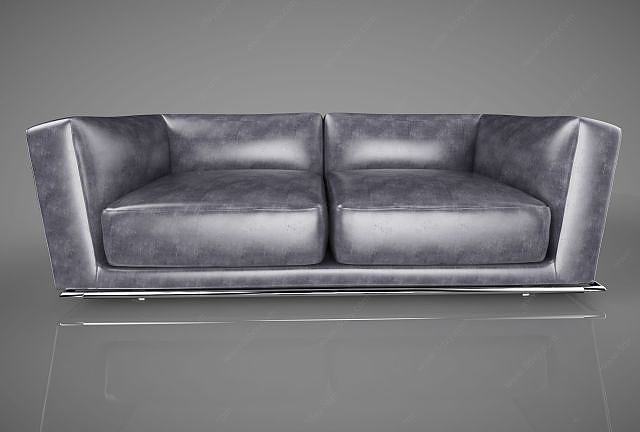 双人皮革沙发3D模型