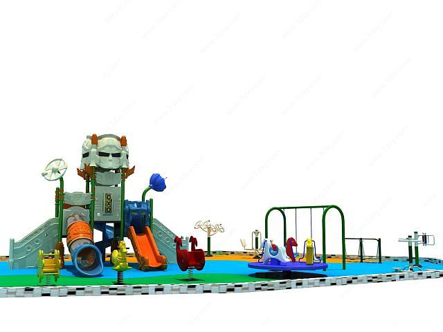 机器人滑梯儿童乐园3D模型