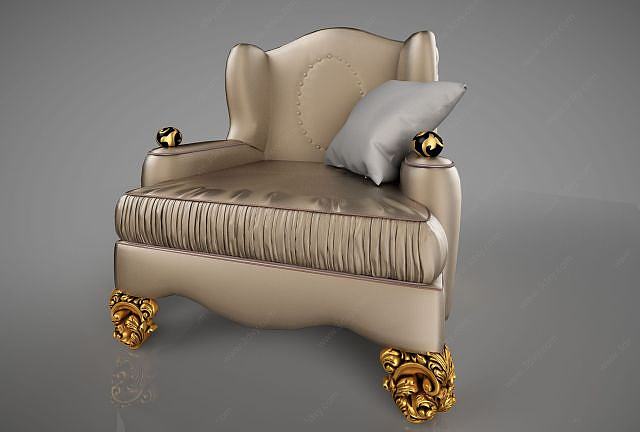 欧式单人沙发3D模型