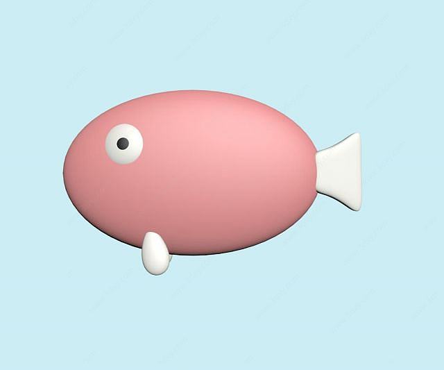 粉红色的鱼3D模型