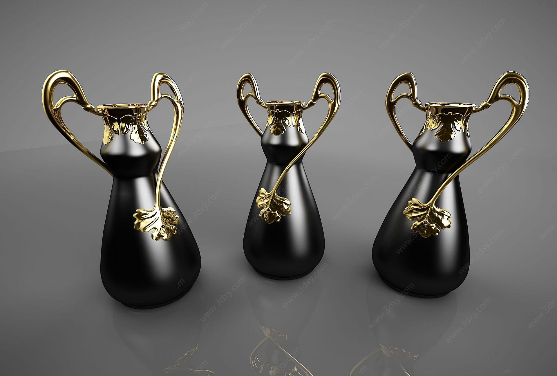 新中式花瓶摆件3D模型