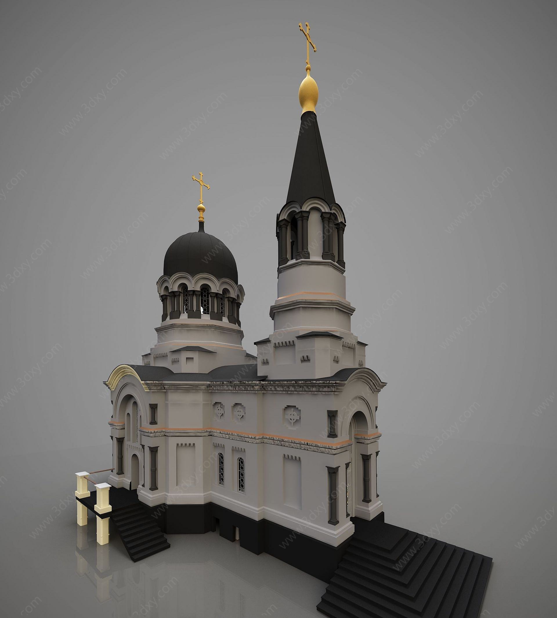 欧式外观建筑教堂3D模型