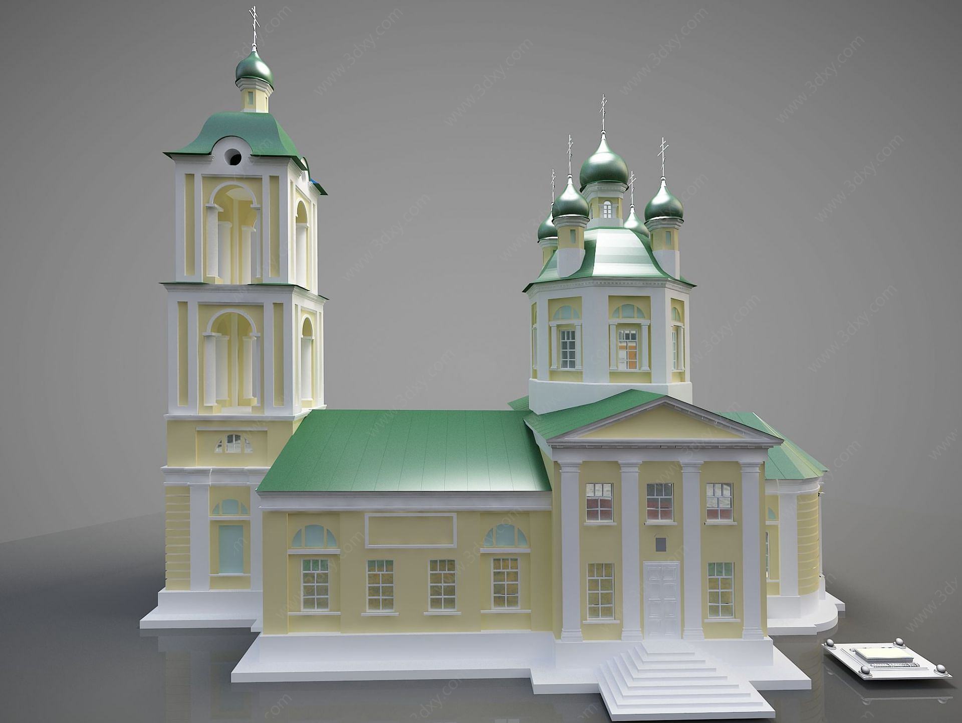 欧式建筑外观学校3D模型