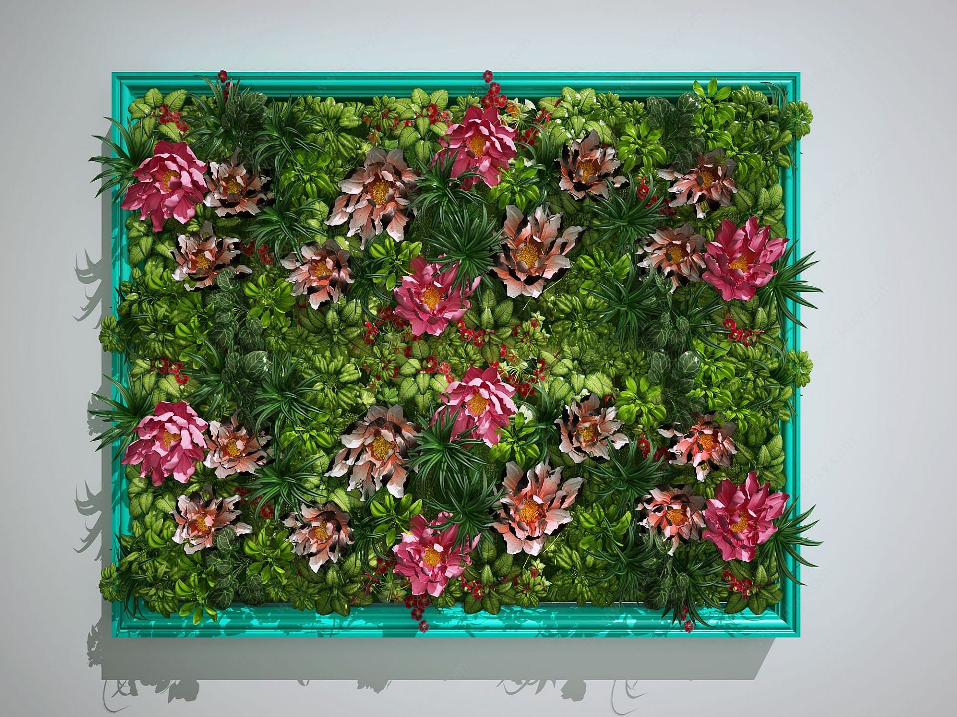花卉草木绿植景观墙3D模型