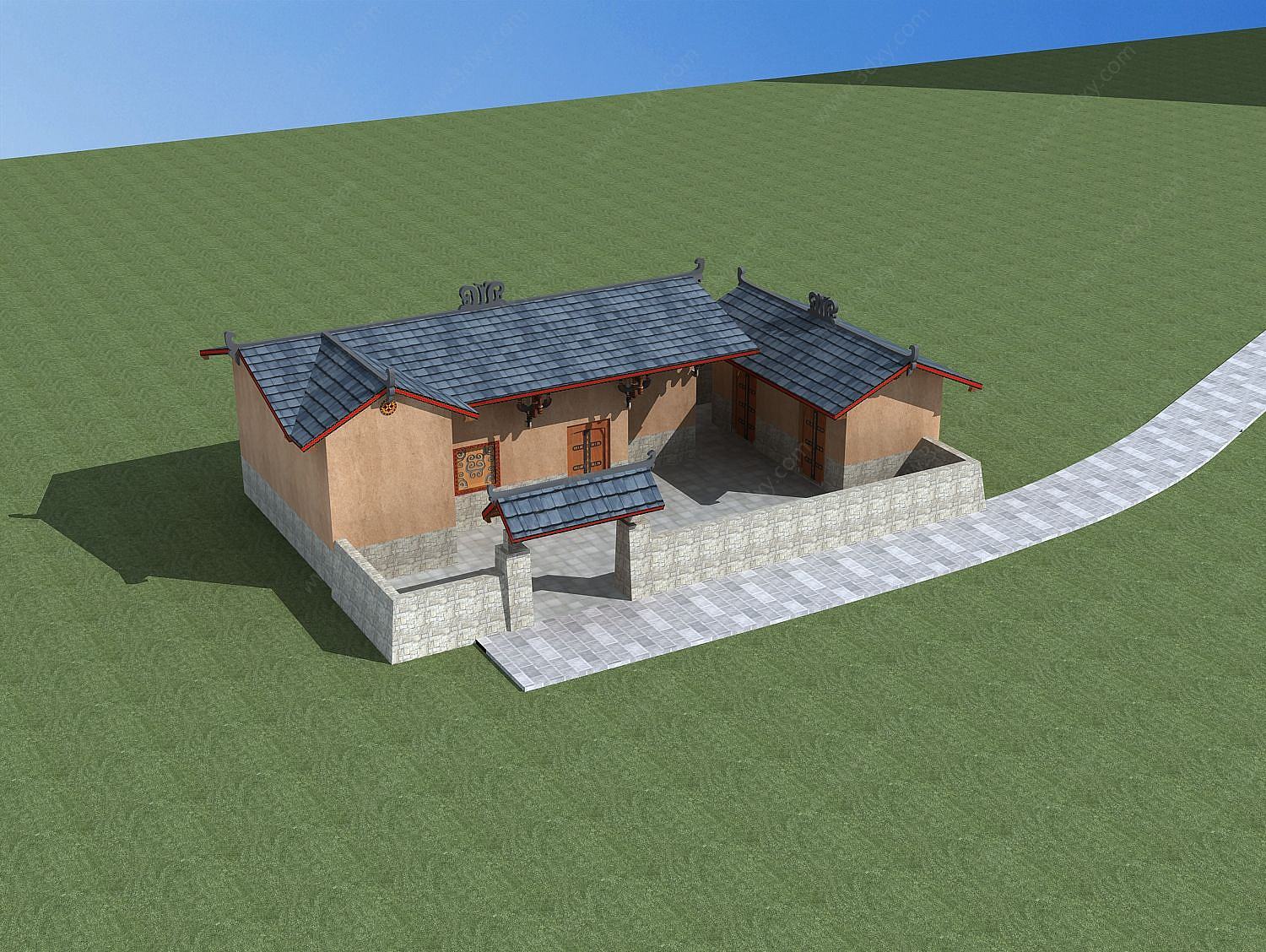 特色彝族民居3D模型