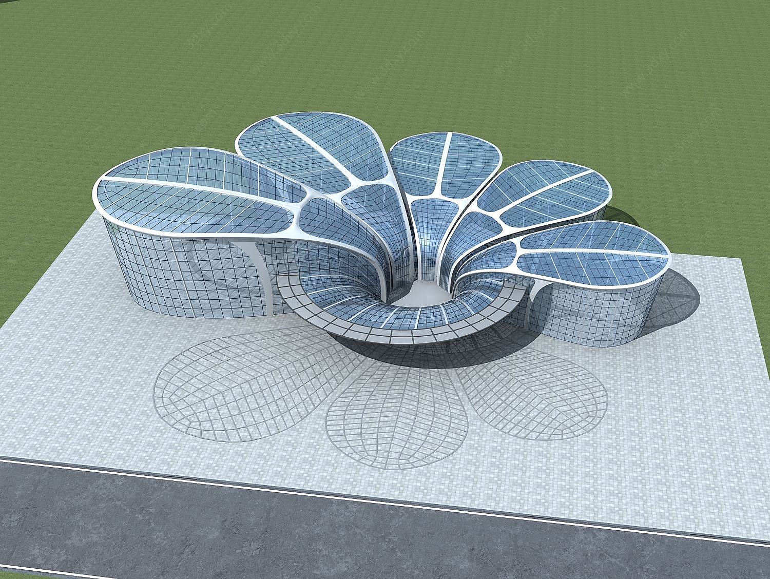 花瓣式创意博物馆3D模型