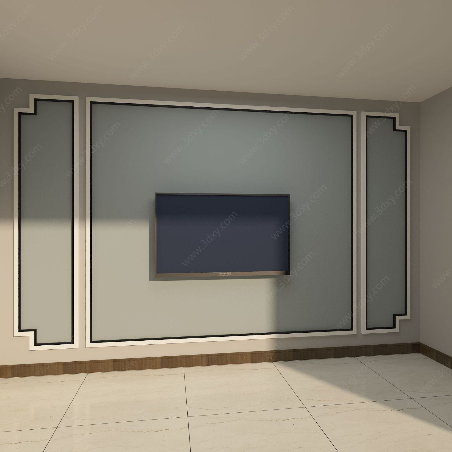 电视墙背景墙3D模型