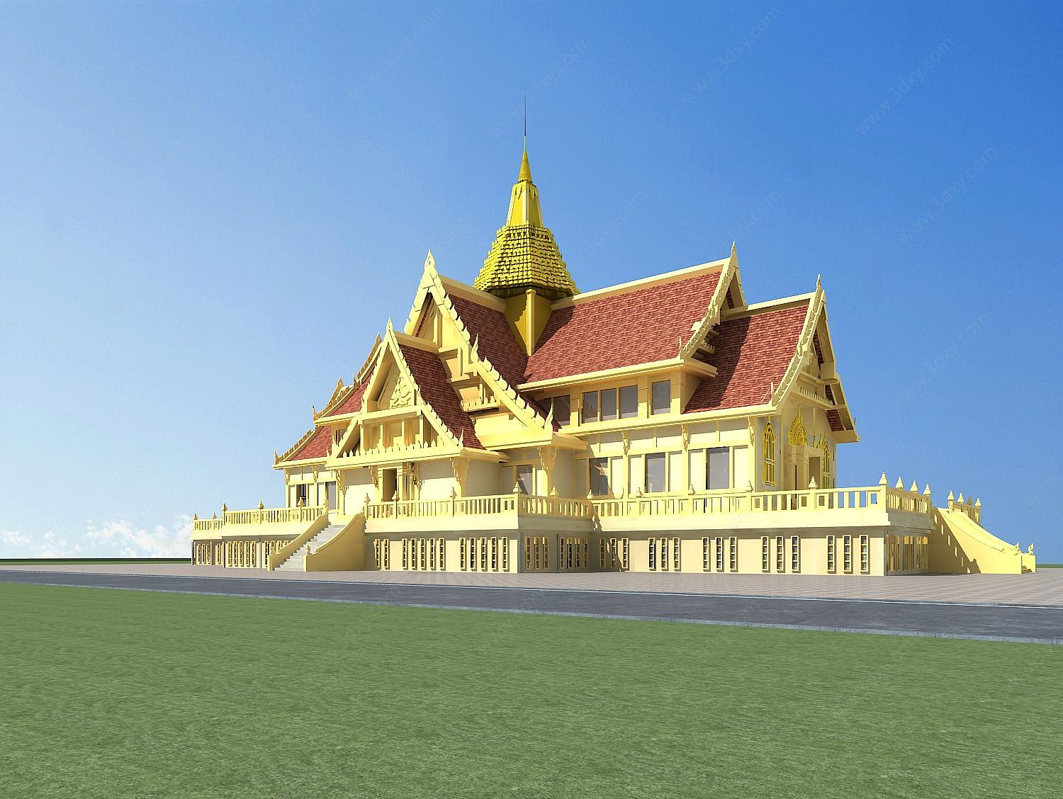 傣族建筑寺庙3D模型