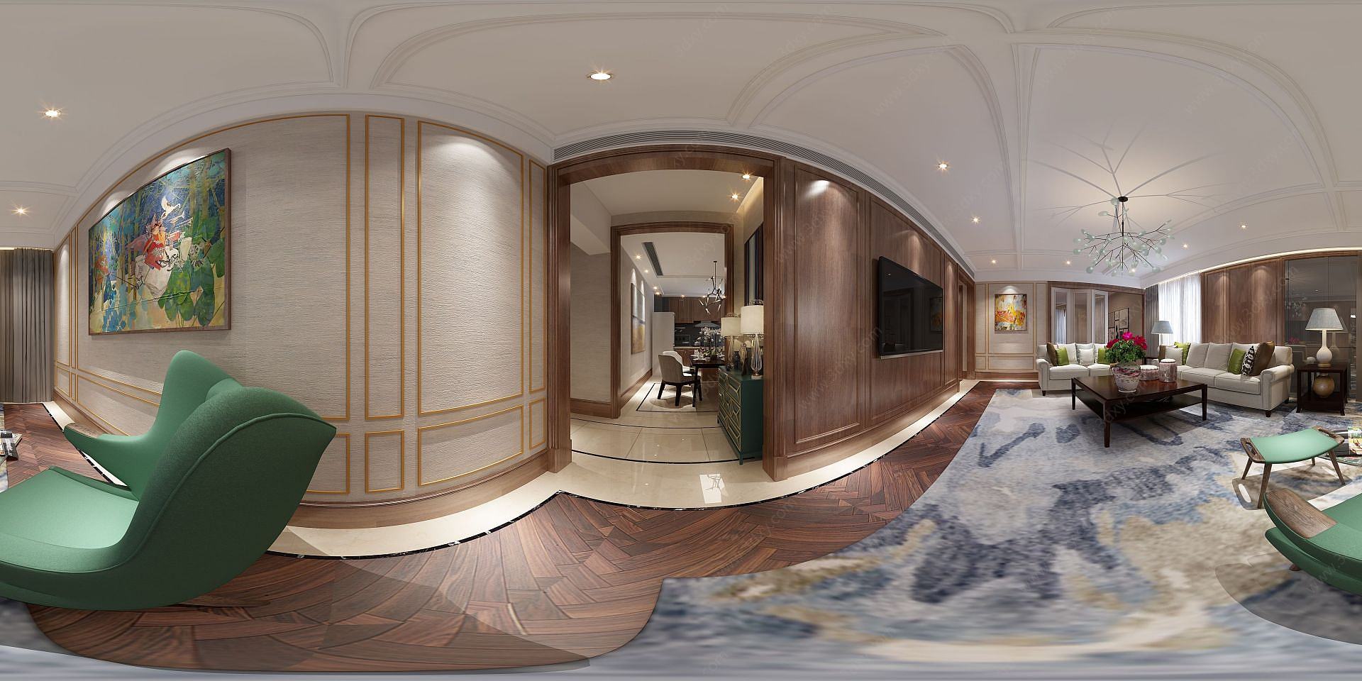 新风格客厅餐厅3D模型
