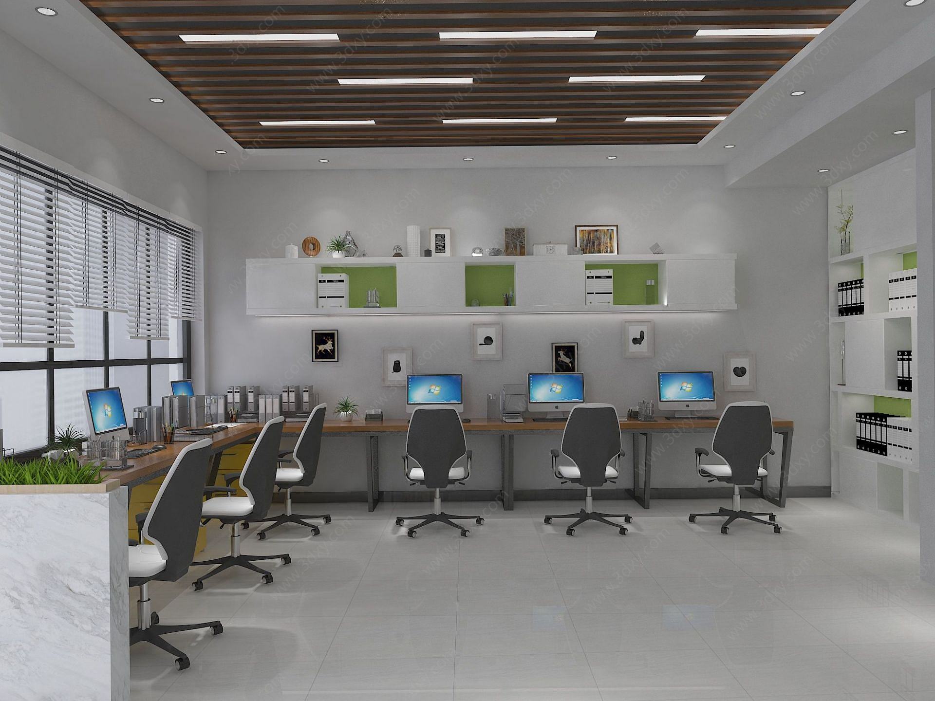 全套设计现代办公室3D模型