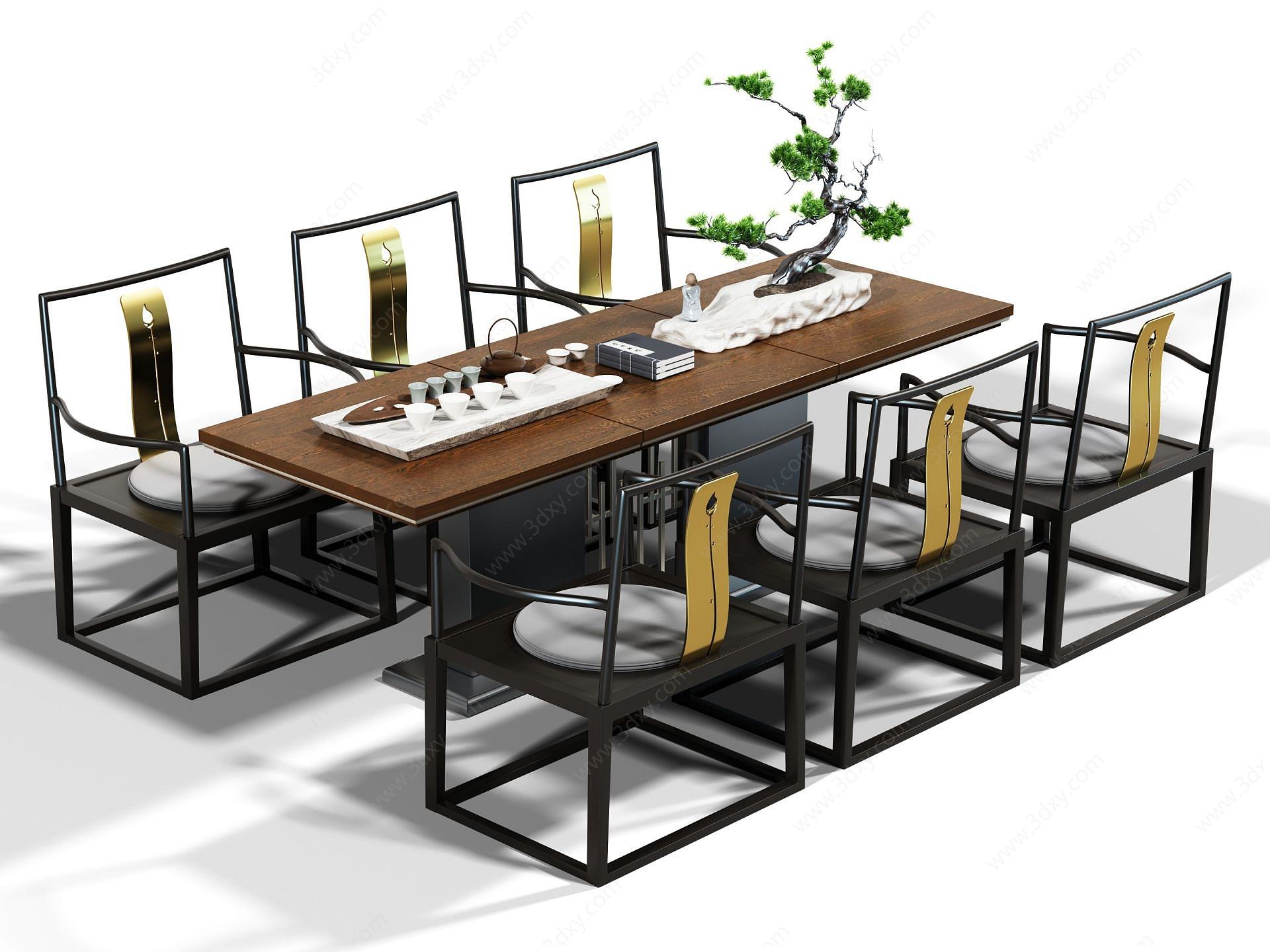 创意桌椅泡茶桌椅组合3D模型