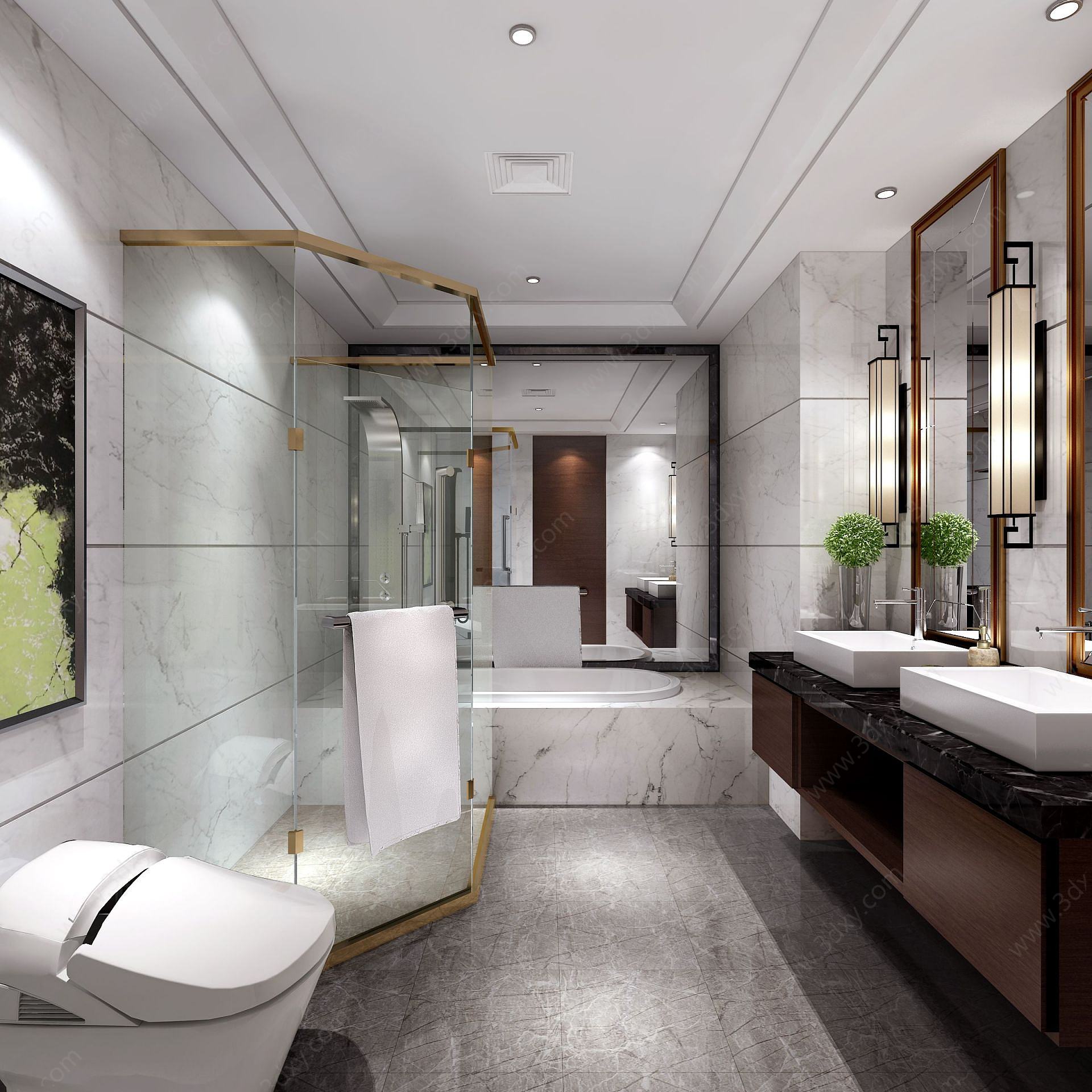 浴室浴缸卫生间3D模型