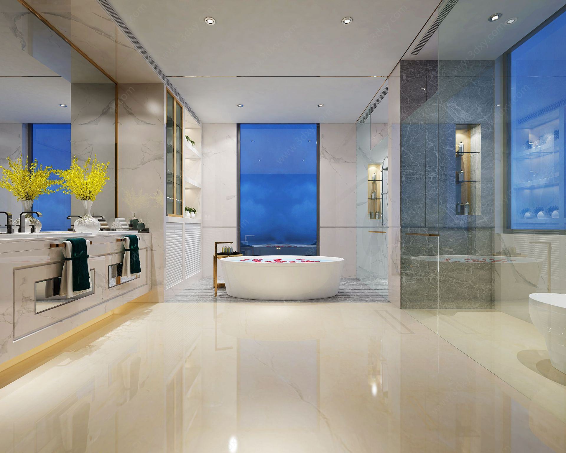 酒店客房洗手间浴缸3D模型