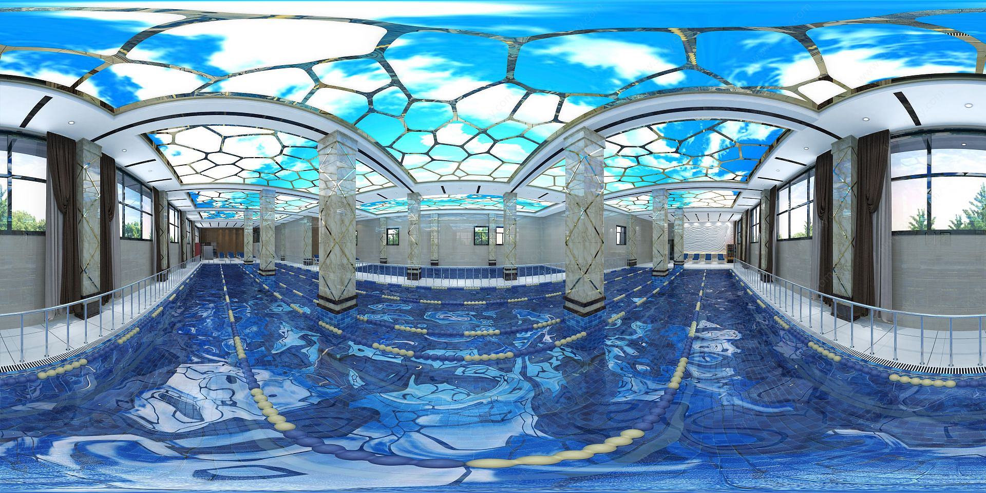 游泳馆游泳池3D模型