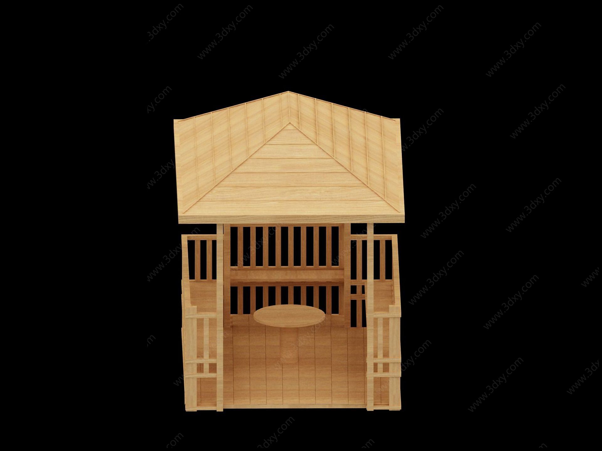 木质凉亭3D模型