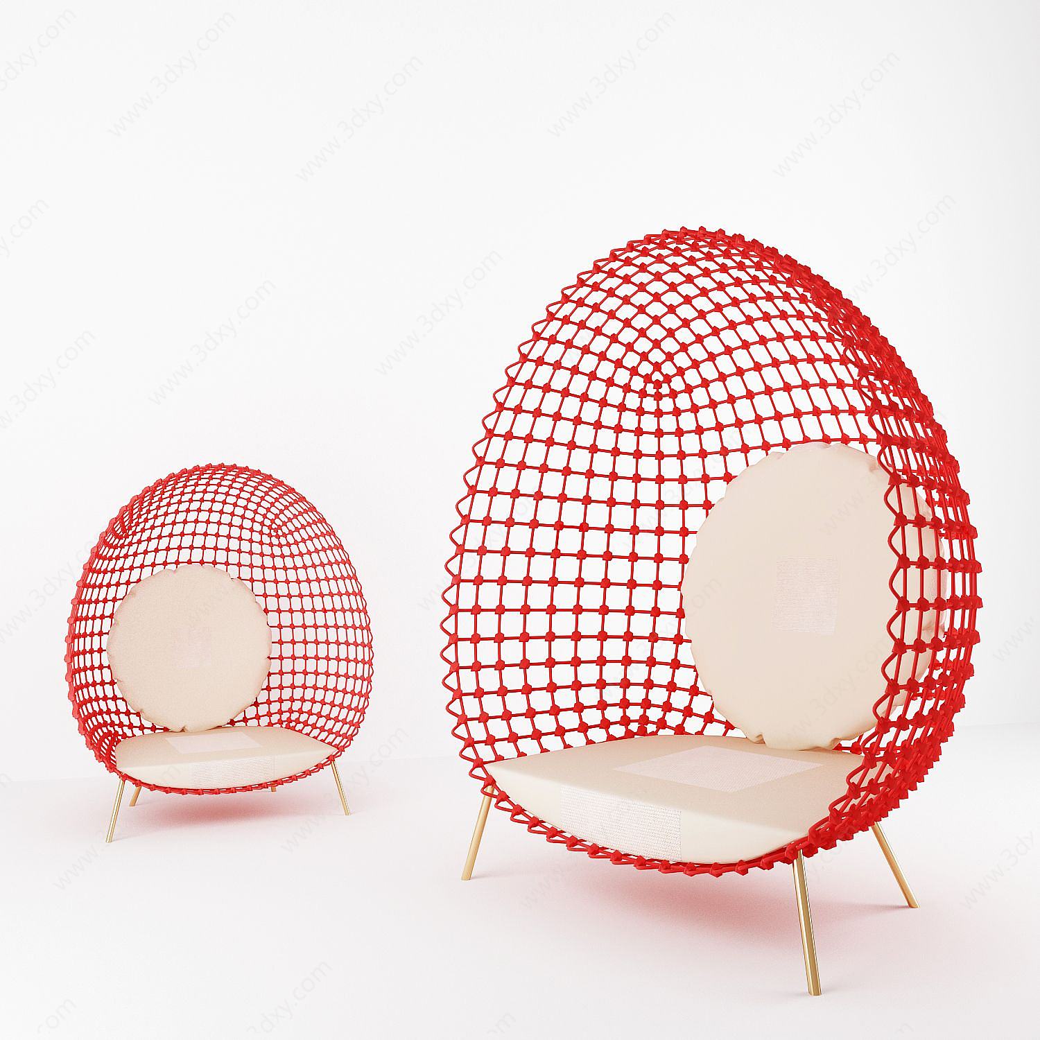 现代蛋壳椅3D模型