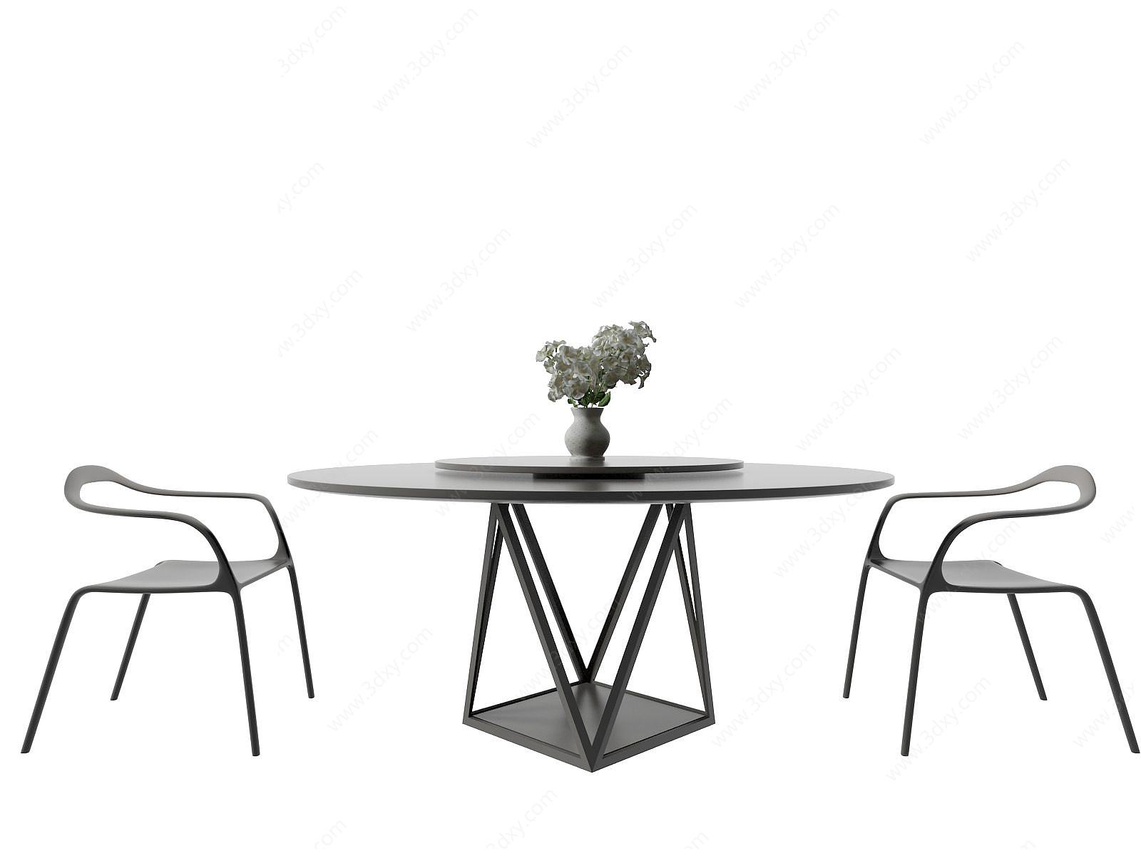 北欧简易桌椅3D模型