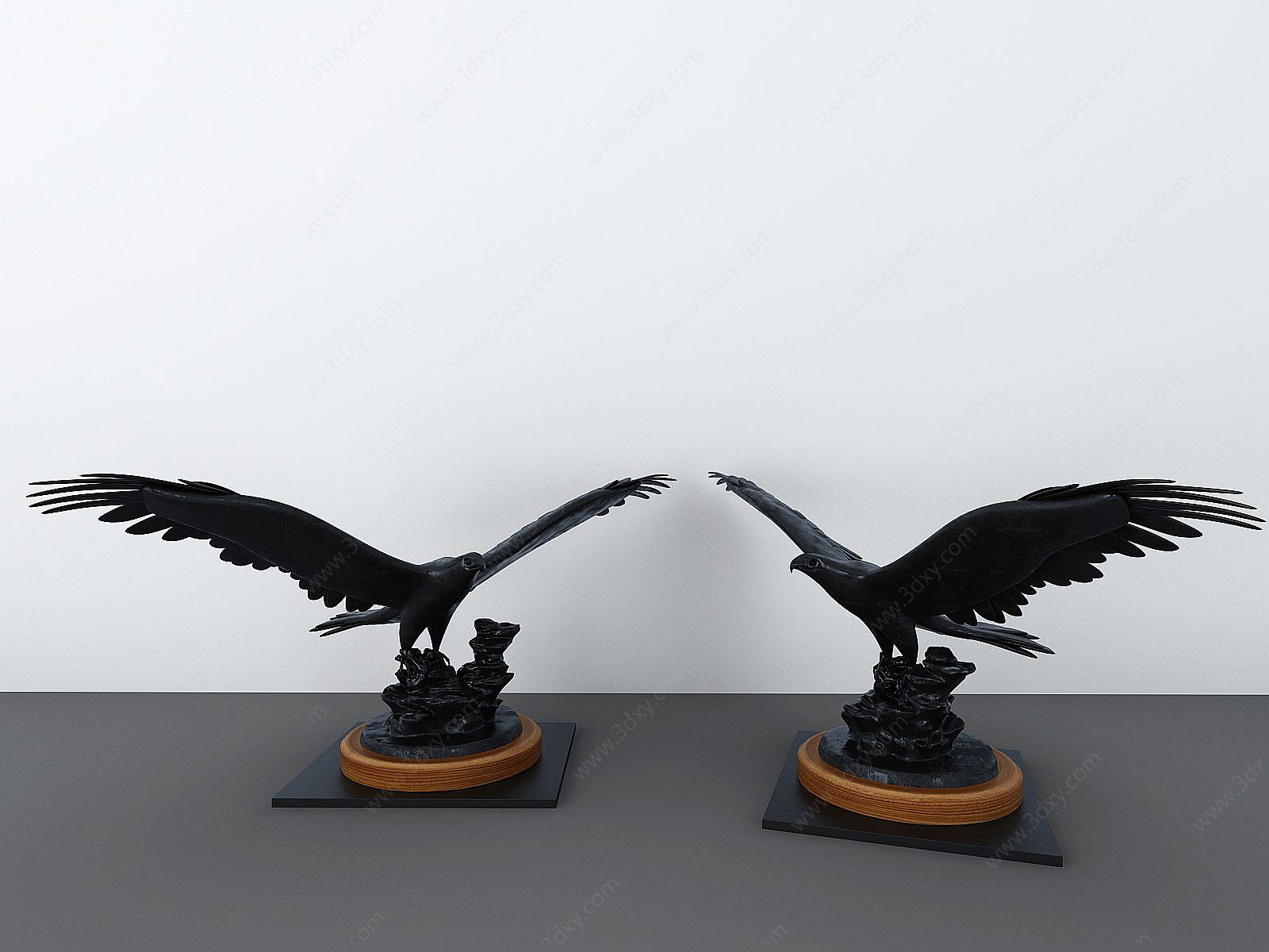 黑雄鹰雕塑摆件3D模型