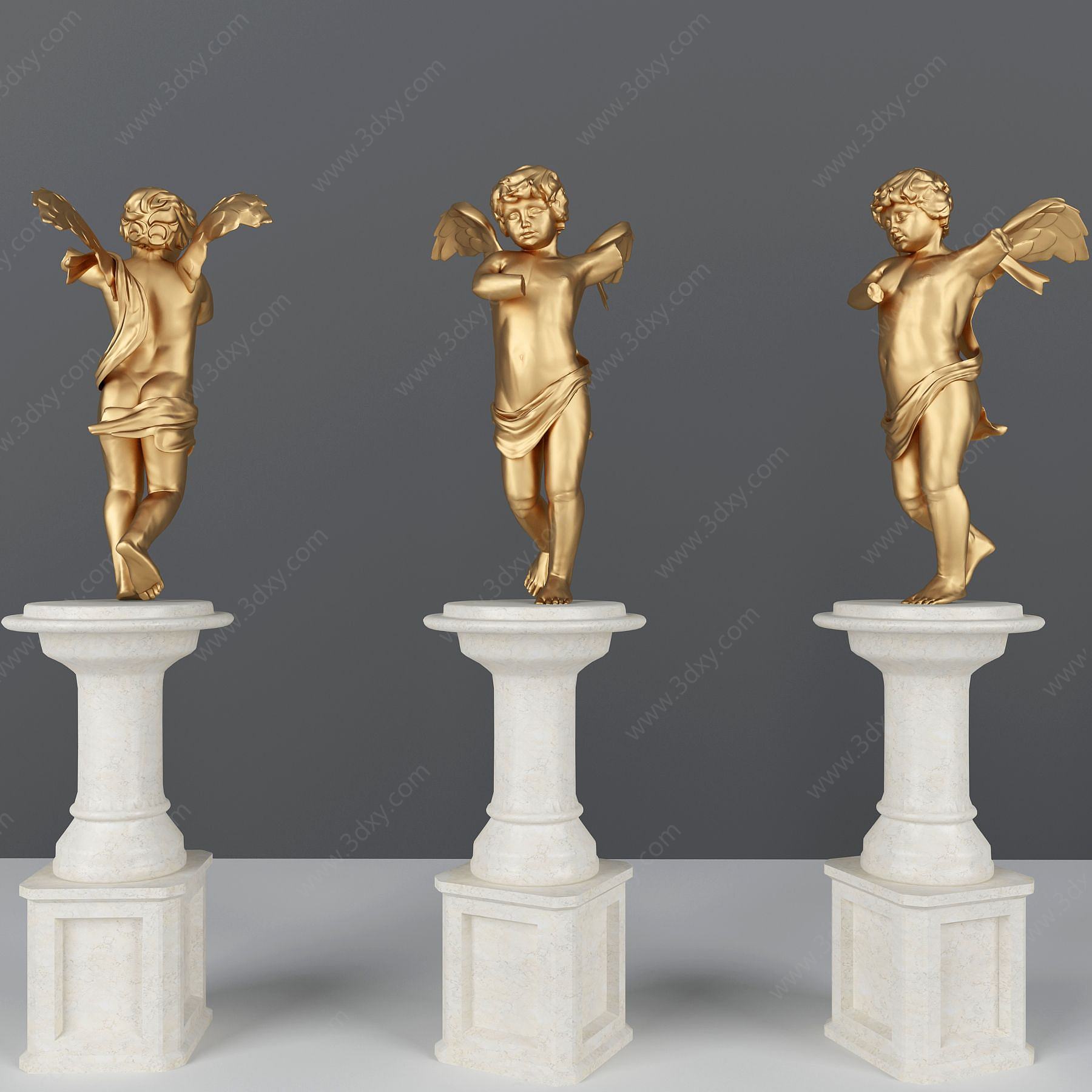 北欧广场天使宝宝雕塑3D模型