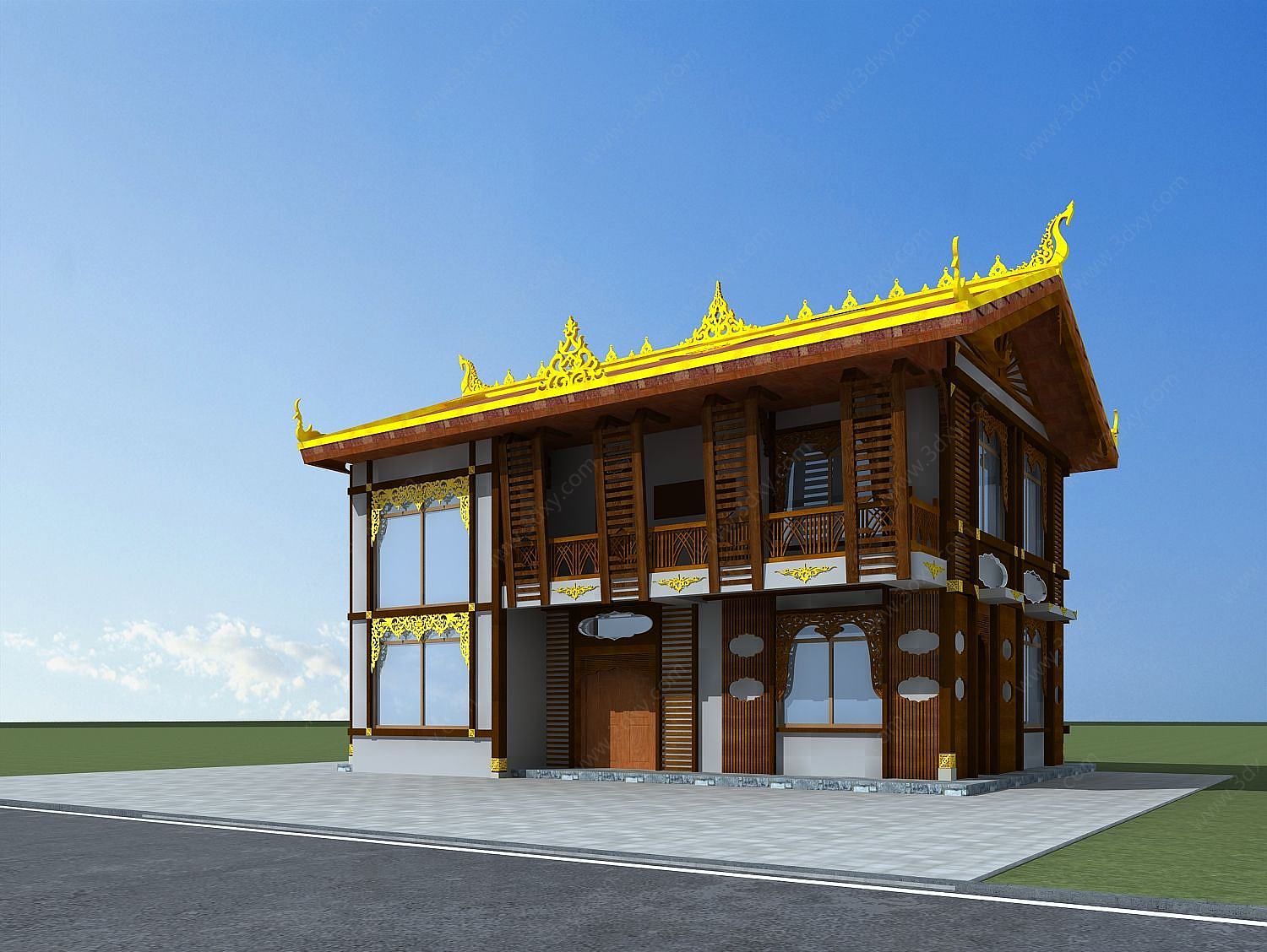东南亚风格民居3D模型