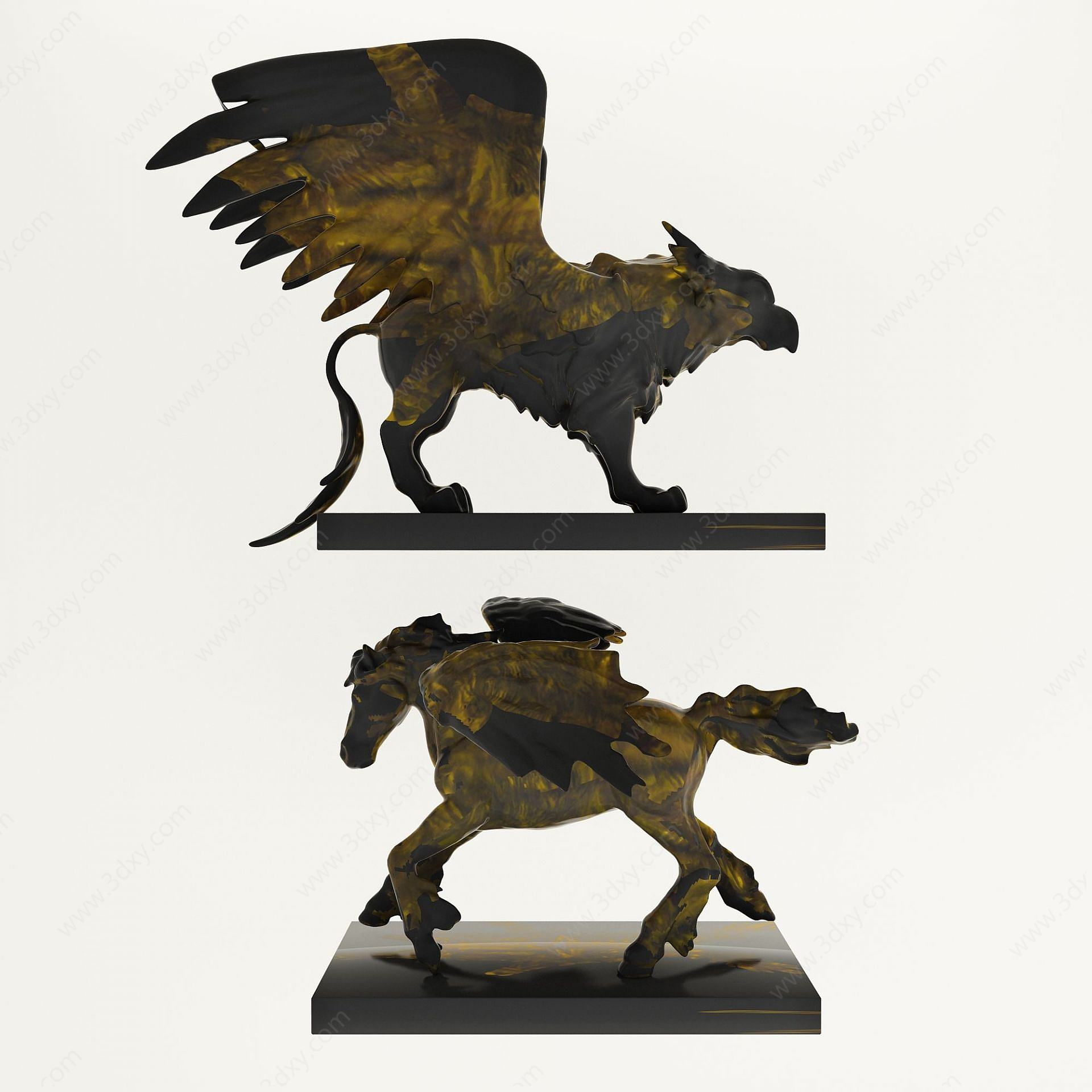 神兽铜制雕塑摆件陈设品3D模型