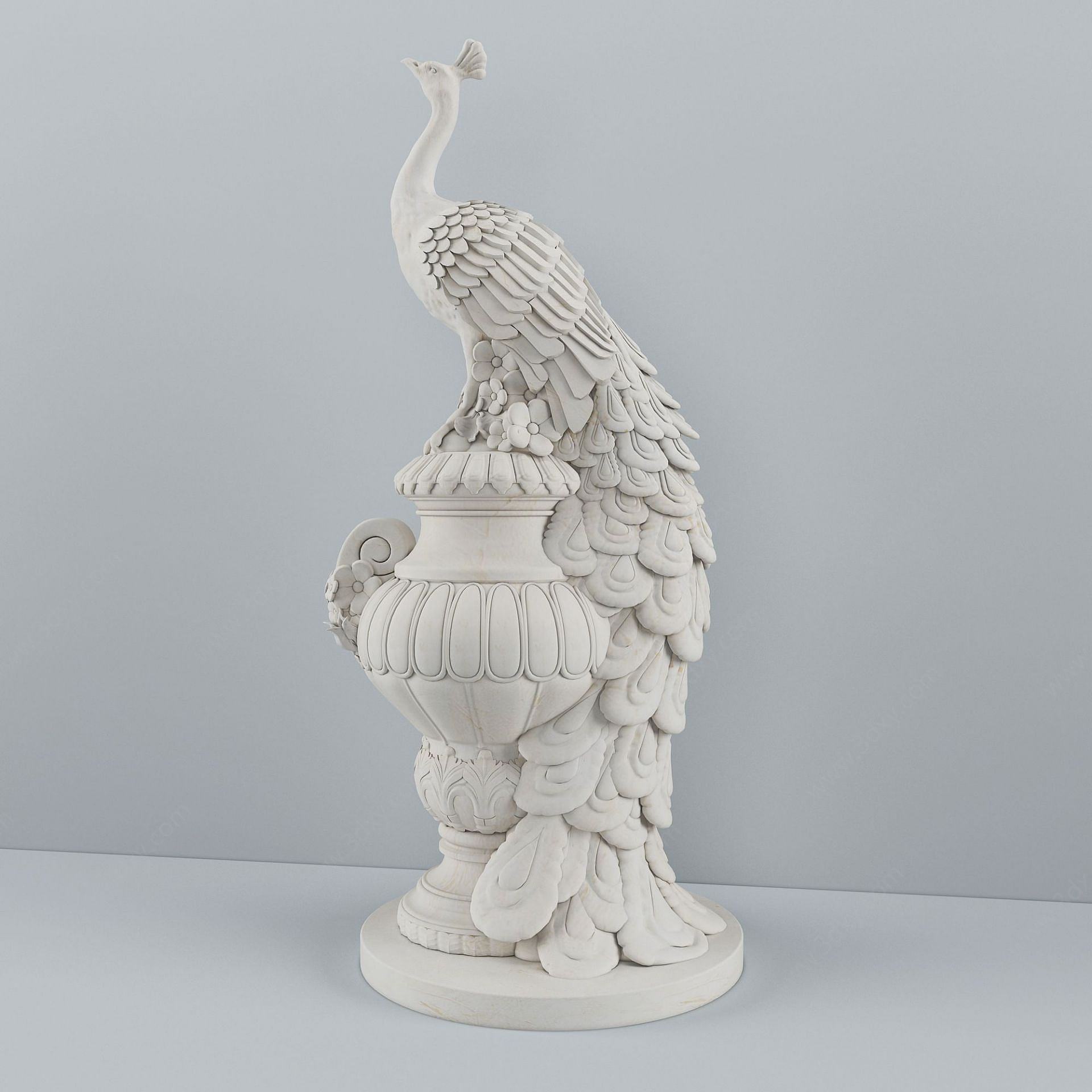 孔雀雕塑陈设品3D模型