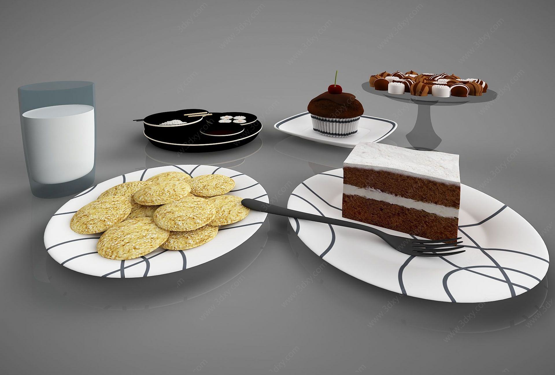 食物蛋糕甜点3D模型
