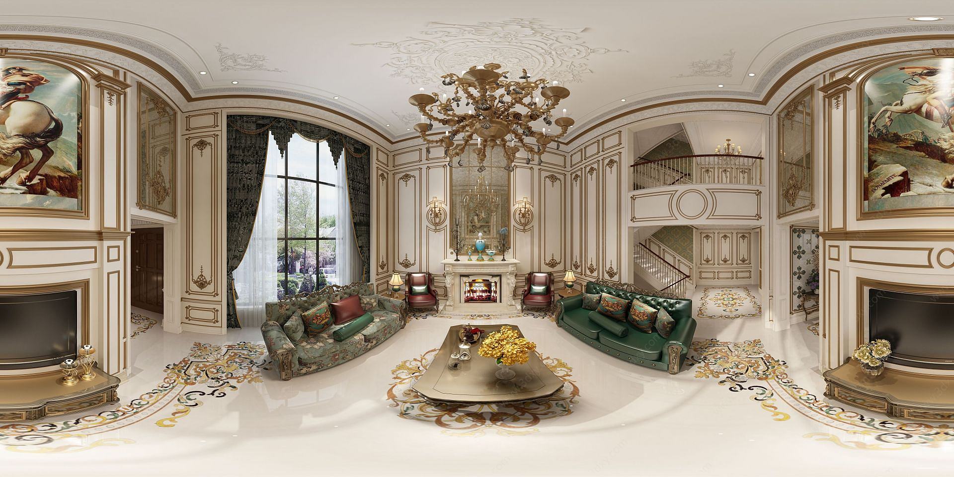 欧式别墅客厅3D模型