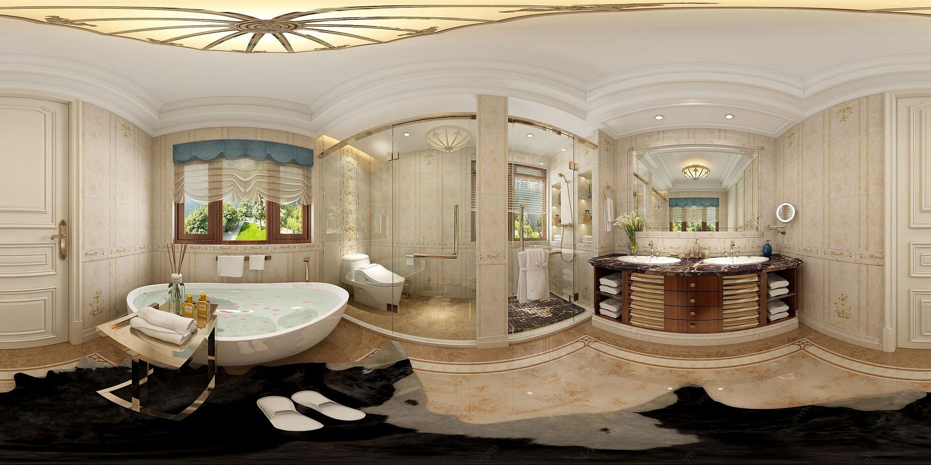 现代中式浴室3D模型