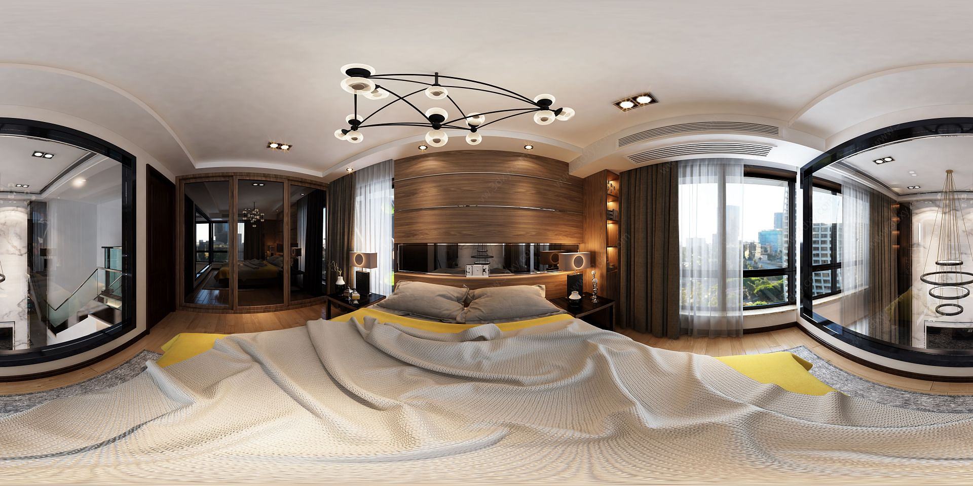 中式简约卧室3D模型