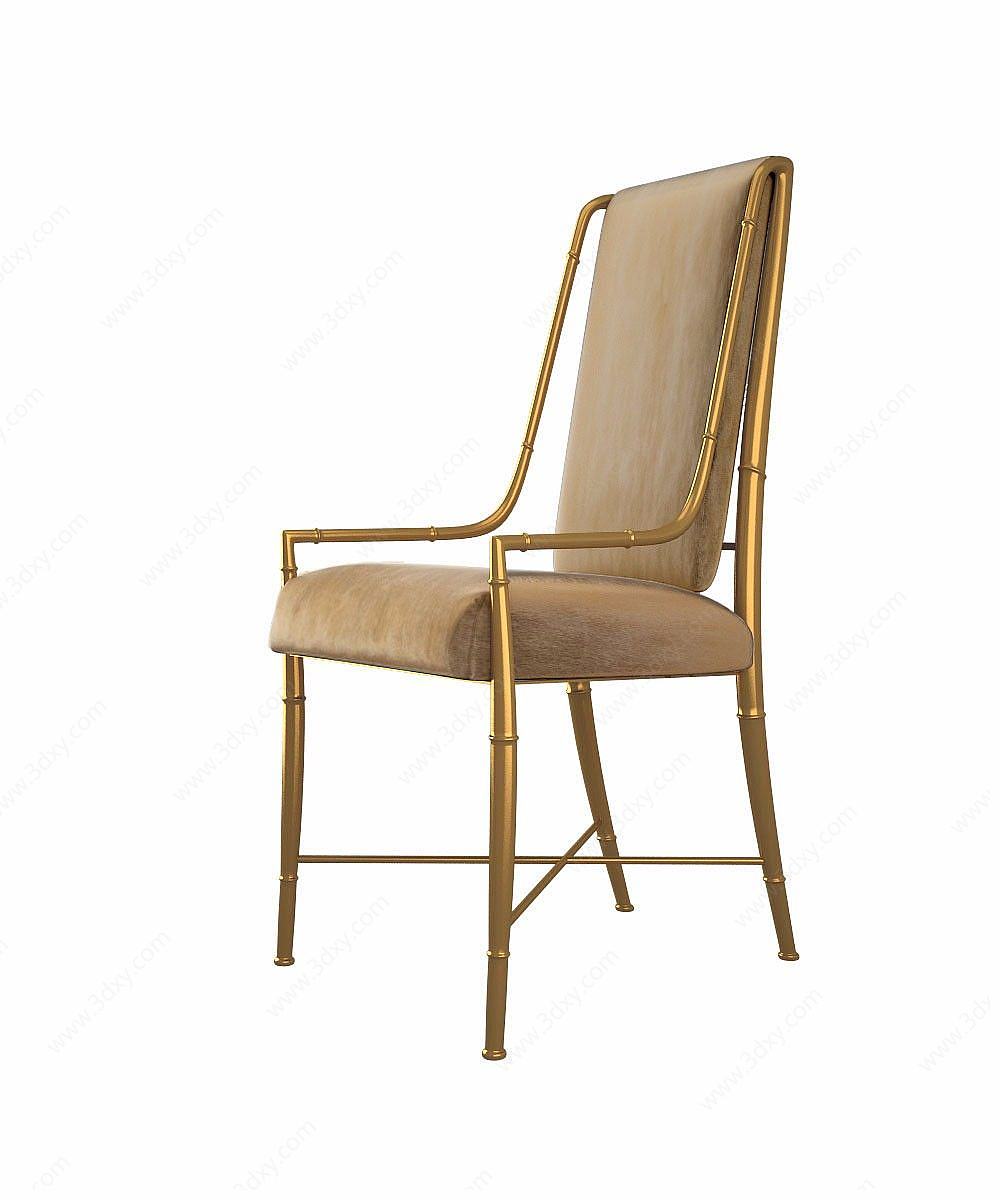 金色金属椅子3D模型
