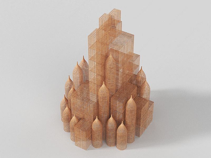 创意建筑体摆件3D模型