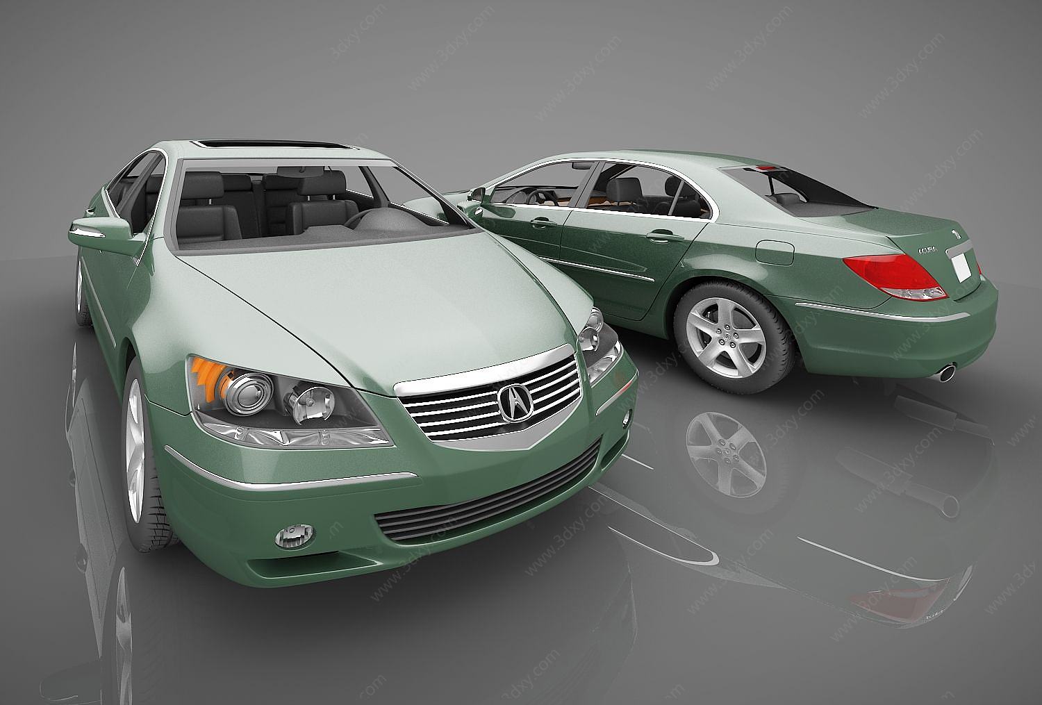 绿色轿车3D模型