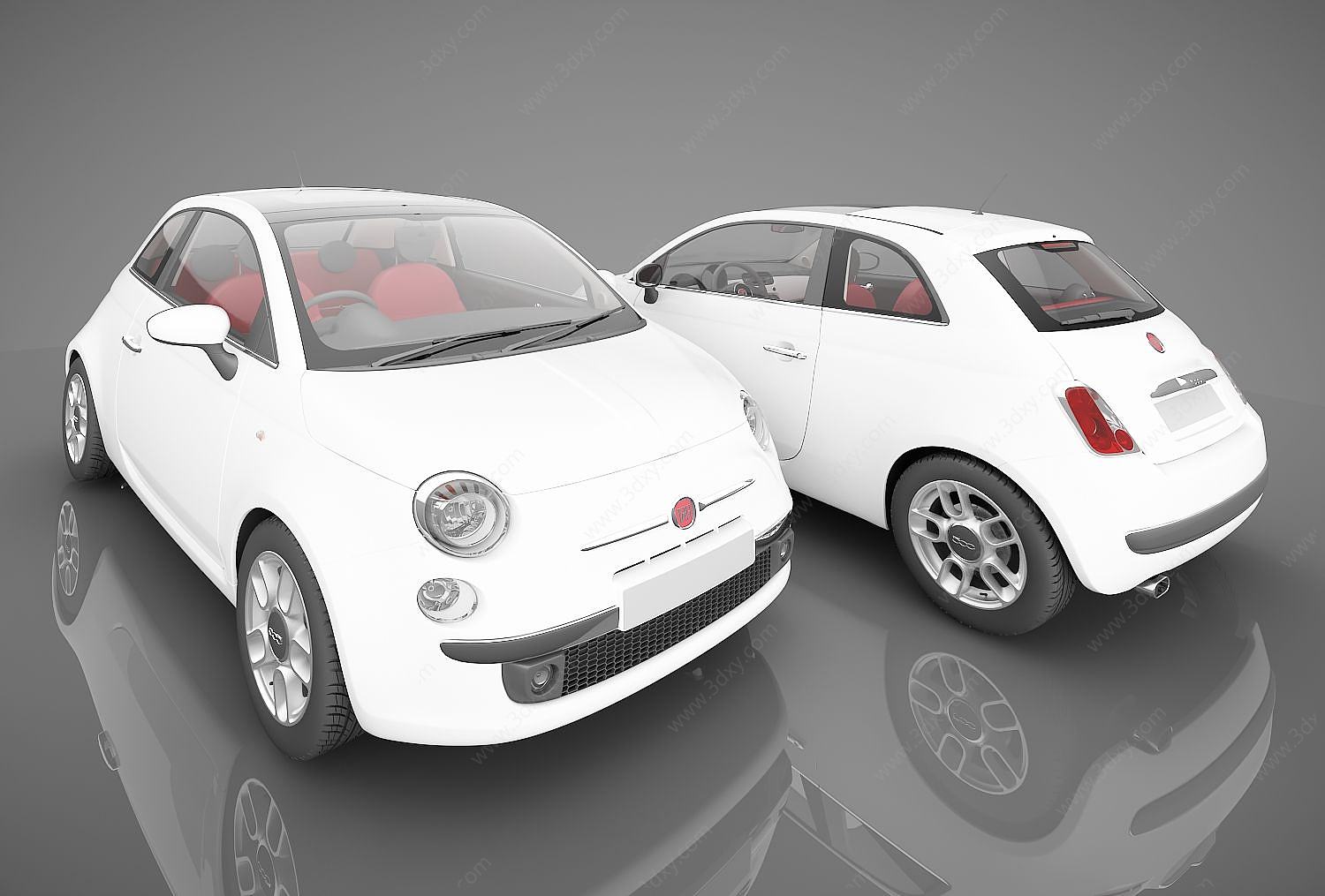 白色轿车3D模型