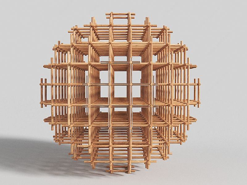 木质艺术摆件3D模型