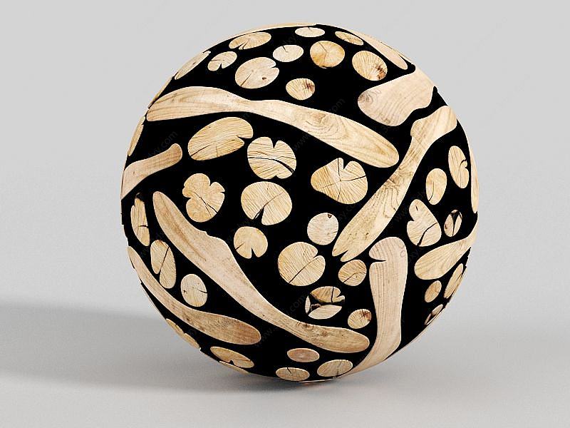 圆球体艺术摆件3D模型
