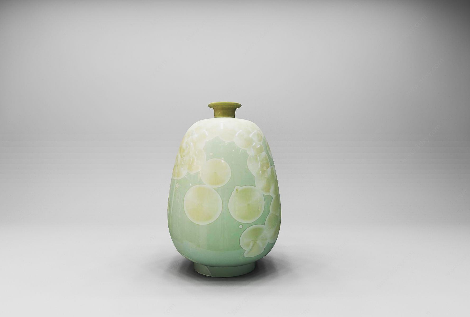 窄口大肚瓷器花瓶3D模型